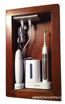 We even built a space in our ensuite bathroom for our electric toothbrushes. 