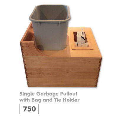 Single Garbage Pullout with Bag and Tie Holder 750