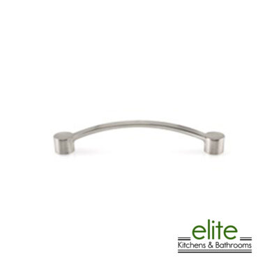 Brushed Nickel 128mm cc (145mm Overall) 8mm Wide Bow Pull with 17mm Diameter Cylinder Ends 200.79.128.5