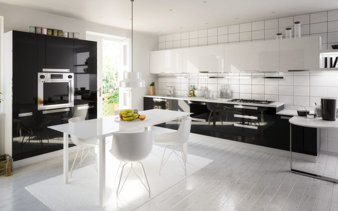 A slick new black and white kitchen