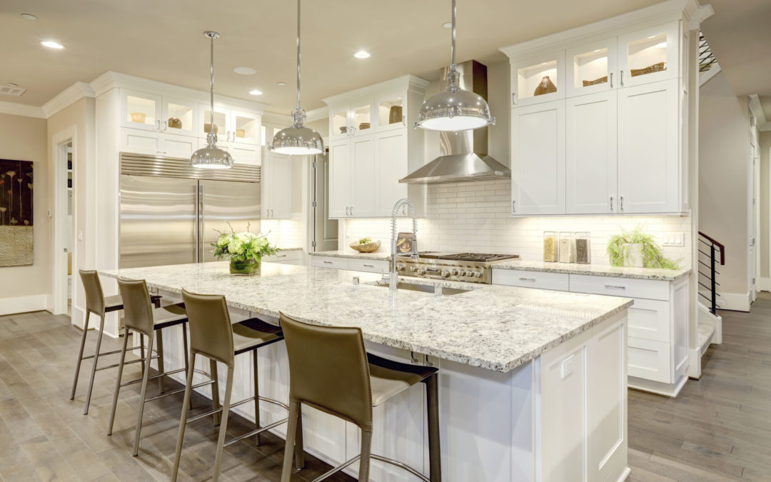 New, contemporary, white kitchen