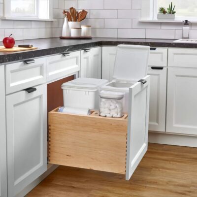 Wood Bottom Mount Waste Container System - 4WCOX