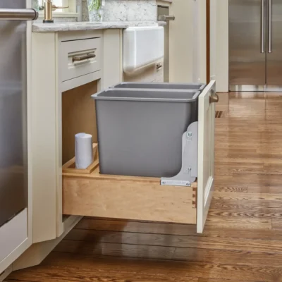 Maple Bottom Mount Waste Container w/Rev-A-Motion - 4WCBM