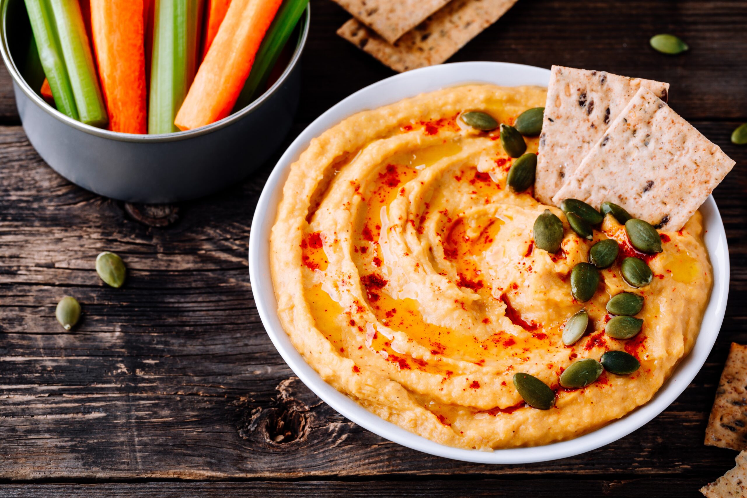 Healthy Hummus Plate With Crackers And Raw Vegetab 2026 01 09 06 54 52 Utc Scaled